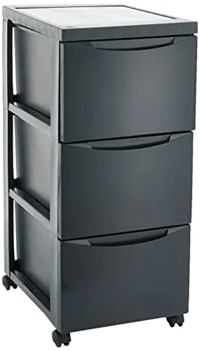 Iris Ohyama SCR-303 Rollcontainer 3 Schubladen Grau
