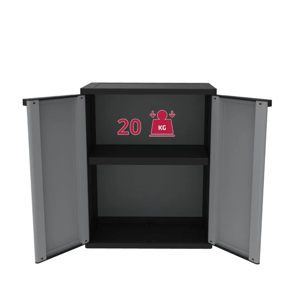 Kreher Joker Schrank-Set 2tlg grau Kunststoff abschließbar